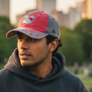 New York Rangers Cap Red and Gray One Size Brand New NHL